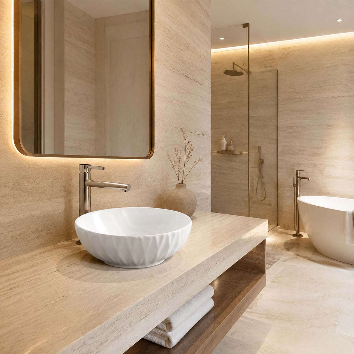 400x400x130mm Above Counter Basin Diagonal Pattern Bathroom Round Ceramic Wash Basin In Various Colour