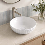 400x400x130mm Above Counter Basin Diagonal Pattern Bathroom Round Ceramic Wash Basin In Various Colour