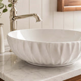 400x400x130mm Above Counter Basin Diagonal Pattern Bathroom Round Ceramic Wash Basin In Various Colour