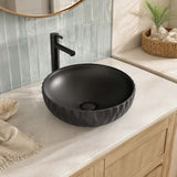 400x400x130mm Above Counter Basin Diagonal Pattern Bathroom Round Ceramic Wash Basin In Various Colour