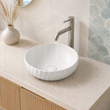 400x400x130mm Above Counter Basin Diagonal Pattern Bathroom Round Ceramic Wash Basin In Various Colour
