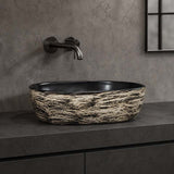 475x340x130mm Oval Black Interior Porcelain Basin