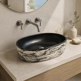 475x340x130mm Oval Black Interior Porcelain Basin