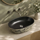 475x340x130mm Oval Black Interior Porcelain Basin