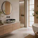 475x340x130mm Oval Black Interior Porcelain Basin