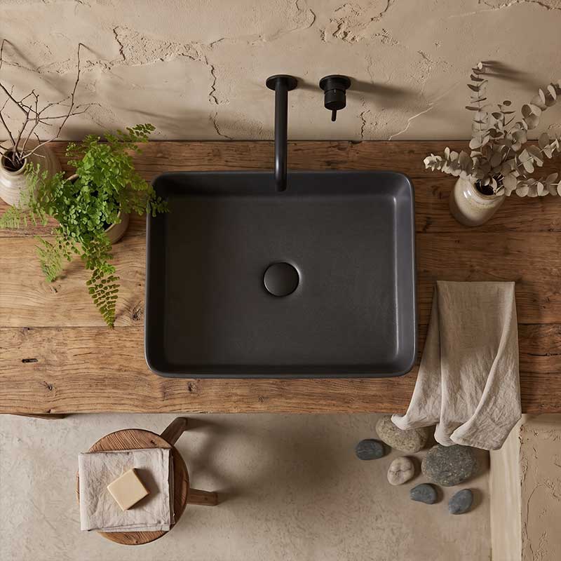 Rectangle Porcelain Above Counter Basin Bathroom Wash Art Basin 470x365x130mm