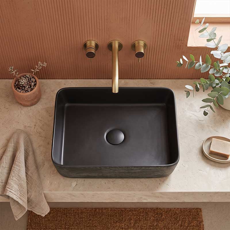 Rectangle Porcelain Above Counter Basin Bathroom Wash Art Basin 470x365x130mm