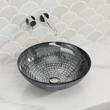 420X420X145Mm Above Counter Tempered Glass Basin Round Bathroom Antique Vintage Wash Art
