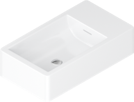 460x255x120mm Infinity Rectangle Matt White Solid Surface Above Counter Basin With 1 Tap Hole