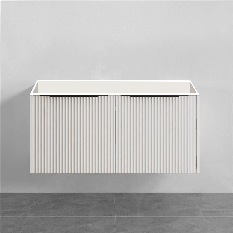 1200mm THENA Wall Hung Plywood Vanity Matt White Linear Surface Single/Double Bowls Cabinet ONLY for Bathroom