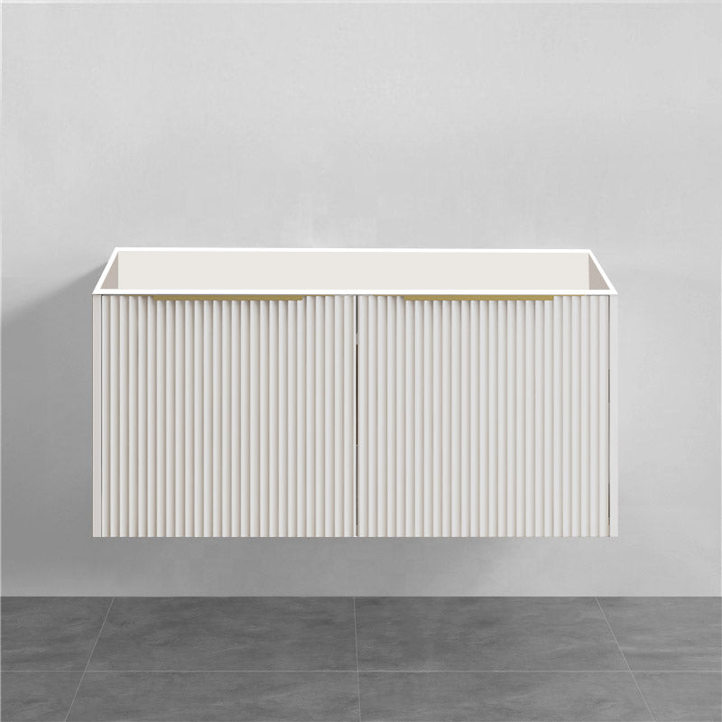 1200mm THENA Wall Hung Plywood Vanity Matt White Linear Surface Single/Double Bowls Cabinet ONLY for Bathroom