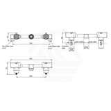 Kohler Components™ Polished Chrome Wall Mount Oyl Handles With Tube Basin Spout Bath/Basin Tap Sets