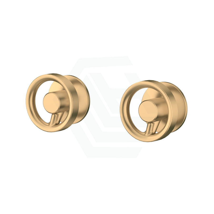 G#1(Gold) Kohler Components™ Brushed Brass Wall Mount Industrial Handles With Row Basin Spout