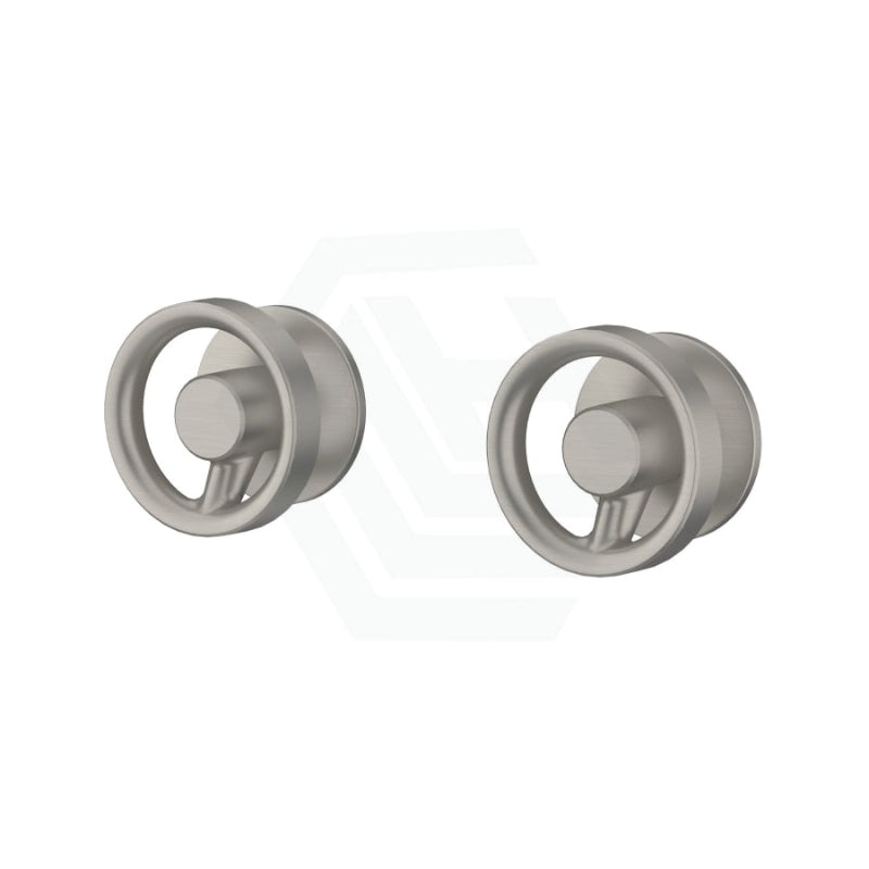 N#3(Nickel) Kohler Components™ Brushed Nickel Wall Mount Industrial Handles With Tube Basin Spout