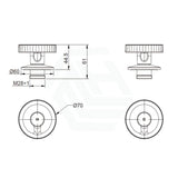 Kohler Components™ Polished Chrome Wall Mount Industrial Handles With Row Basin Spout Bath/Basin
