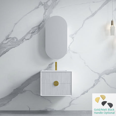 600-1500Mm Wall Hung Plywood Vanity White Linear Surface Single/Double Bowls Cabinet 