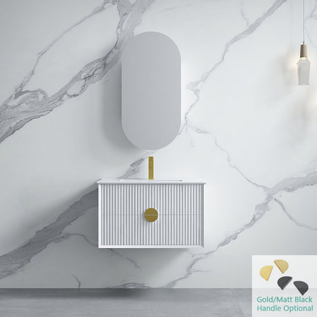 600-1500Mm Wall Hung Plywood Vanity White Linear Surface Single/Double Bowls Cabinet 