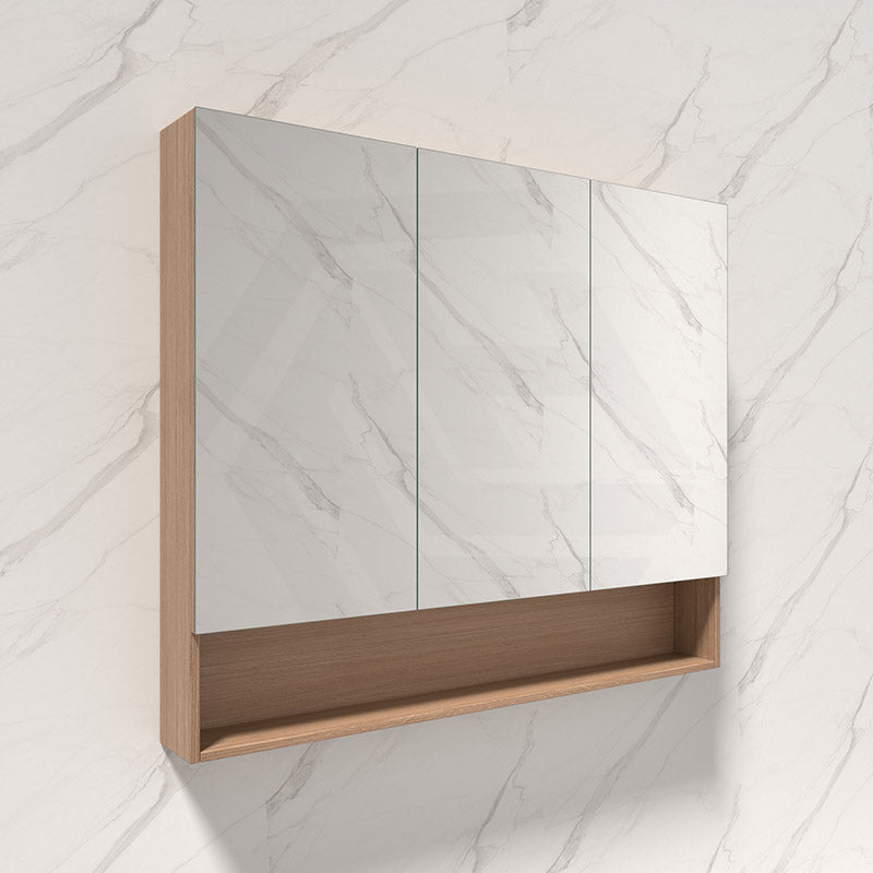 600/750/900/1200/1500mm Lukka Clark Plywood Wall Hung Mirror Shaving Cabinet Mocha Oak Matte/Sandy Oak Matte