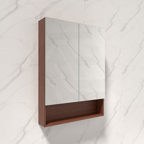 600/750/900/1200/1500mm Lukka Clark Plywood Wall Hung Mirror Shaving Cabinet Mocha Oak Matte/Sandy Oak Matte