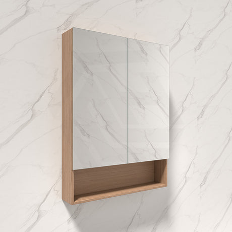 600/750/900/1200/1500mm Lukka Clark Plywood Wall Hung Mirror Shaving Cabinet Mocha Oak Matte/Sandy Oak Matte
