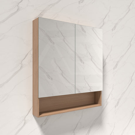 600/750/900/1200/1500mm Lukka Clark Plywood Wall Hung Mirror Shaving Cabinet Mocha Oak Matte/Sandy Oak Matte