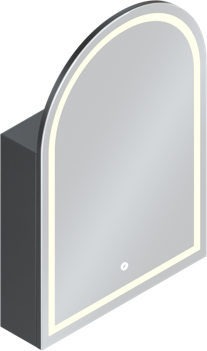 600x900x155mm Lukka Allison Frontlit LED Mirror Arch Shaving Cabinet 3 Colours Lighting Matt Black/Matt White