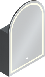 600x900x155mm Lukka Allison Frontlit LED Mirror Arch Shaving Cabinet 3 Colours Lighting Matt Black/Matt White