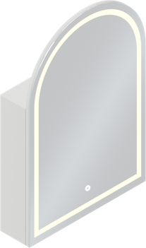 600x900x155mm Lukka Allison Frontlit LED Mirror Arch Shaving Cabinet 3 Colours Lighting Matt Black/Matt White