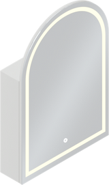 600x900x155mm Lukka Allison Frontlit LED Mirror Arch Shaving Cabinet 3 Colours Lighting Matt Black/Matt White