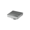 110x110mm Chrome Grill Floor Waste Drain Stainless Steel 80mm Outlet