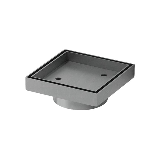 M#1(Gunmetal Grey) Linkware 115mm Smart Tile Insert Floor Waste Shower Grate Drain 88mm Outlet