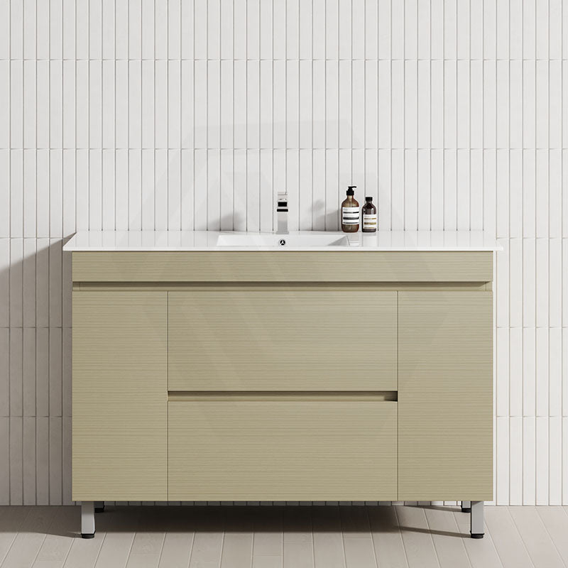 1200mm bathroom vanity, featuring a 2-drawer, 2-door freestanding leg vanity in Gesso Lini