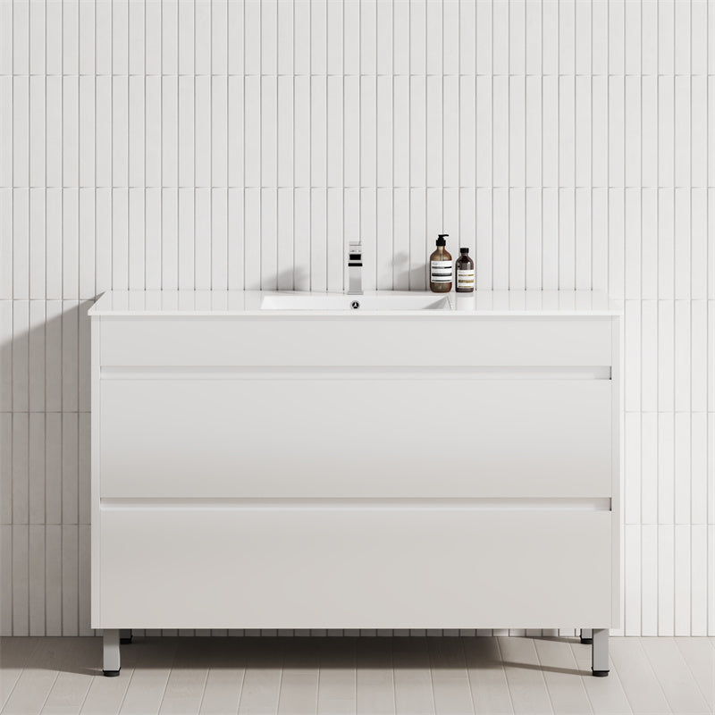 2-Drawer 600/750/900/1200Mm Freestanding Bathroom Vanity With Legs Multi-Colour Cabinet Only
