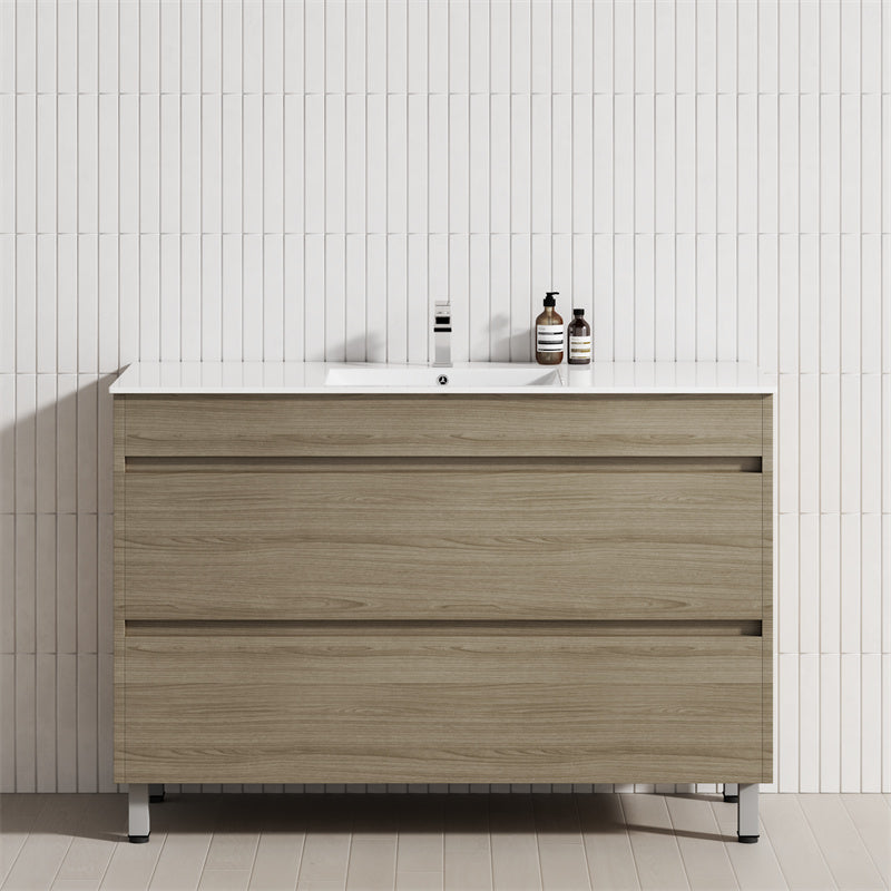 2-Drawer 600/750/900/1200Mm Freestanding Bathroom Vanity With Legs Multi-Colour Cabinet Only