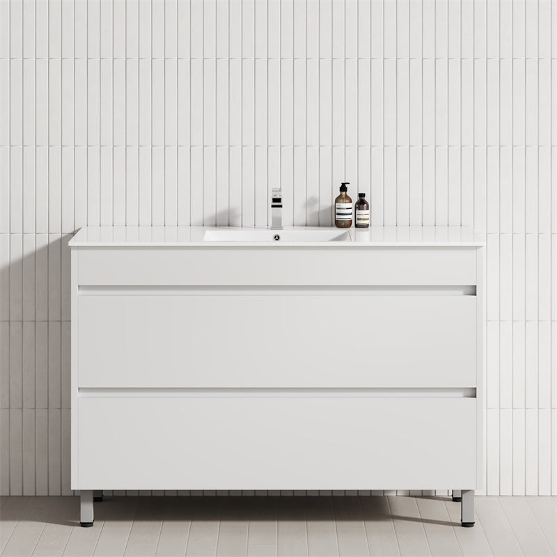 2-Drawer 600/750/900/1200Mm Freestanding Bathroom Vanity With Legs Multi-Colour Cabinet Only