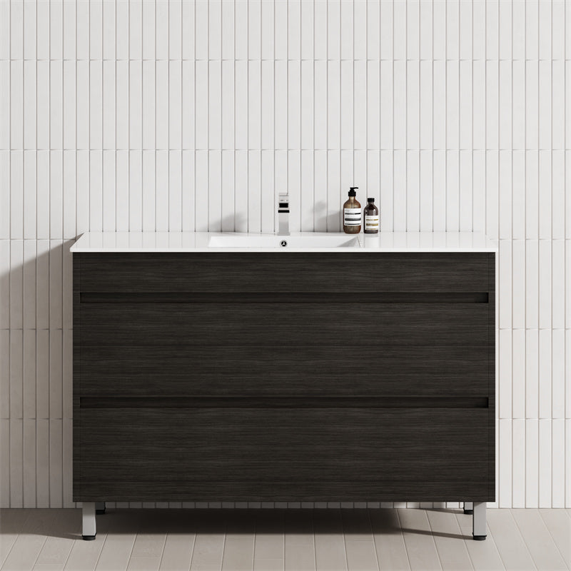 2-Drawer 600/750/900/1200Mm Freestanding Bathroom Vanity With Legs Multi-Colour Cabinet Only