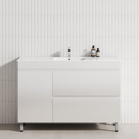 2-Drawer 1-Door 750/900/1200mm Bathroom Freestanding Leg Vanity Single Multi-Colour Cabinet Only