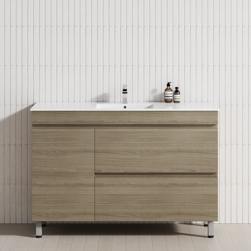 2-Drawer 600/750/900/1200Mm Freestanding Bathroom Vanity With Legs Multi-Colour Cabinet Only