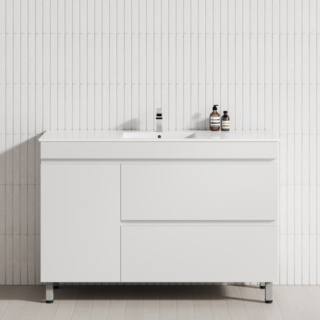 2-Drawer 1-Door 750/900/1200mm Bathroom Freestanding Leg Vanity Single Multi-Colour Cabinet Only