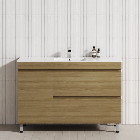 2-Drawer 1-Door 750/900/1200mm Bathroom Freestanding Leg Vanity Single Multi-Colour Cabinet Only