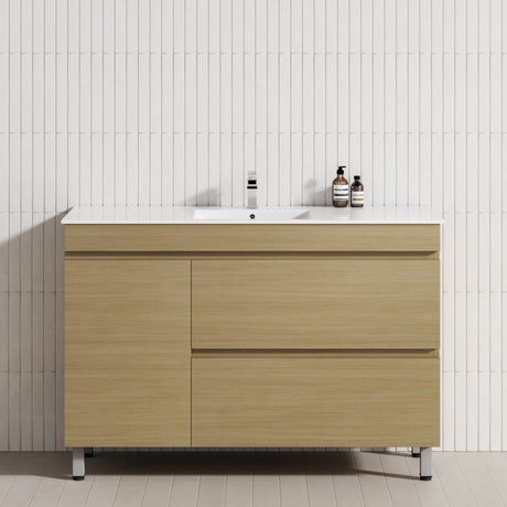2-Drawer 1-Door 750/900/1200mm Bathroom Freestanding Leg Vanity Single Multi-Colour Cabinet Only