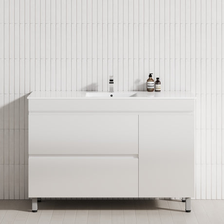 2-Drawer 1-Door 750/900/1200mm Bathroom Freestanding Leg Vanity Single Multi-Colour Cabinet Only