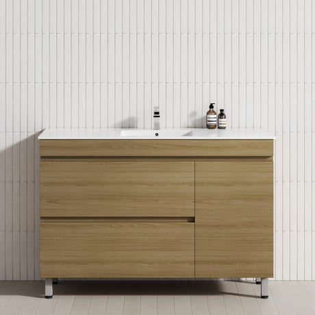 2-Drawer 1-Door 750/900/1200mm Bathroom Freestanding Leg Vanity Single Multi-Colour Cabinet Only