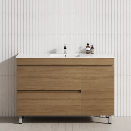 2-Drawer 1-Door 750/900/1200mm Bathroom Freestanding Leg Vanity Single Multi-Colour Cabinet Only