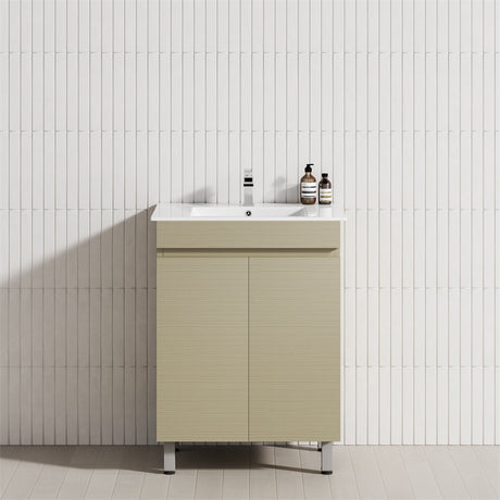 2-Door 600/750/900mm Narrow Freestanding Bathroom Vanity with Legs Multi-Colour Cabinet Only