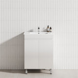 2-Door 600/750/900mm Narrow Freestanding Bathroom Vanity with Legs Multi-Colour Cabinet Only