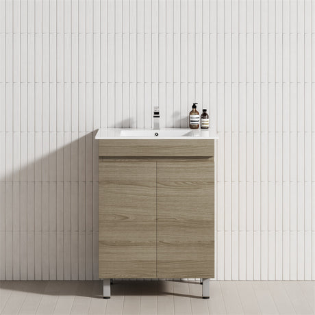 2-Door 600/750/900mm Narrow Freestanding Bathroom Vanity with Legs Multi-Colour Cabinet Only
