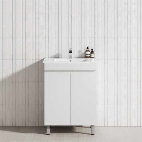 2-Door 600/750/900mm Narrow Freestanding Bathroom Vanity with Legs Multi-Colour Cabinet Only