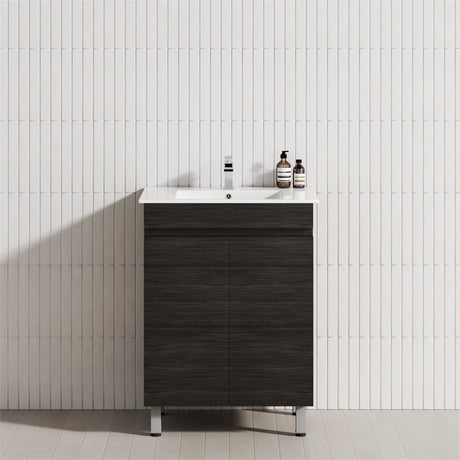2-Door 600/750/900mm Narrow Freestanding Bathroom Vanity with Legs Multi-Colour Cabinet Only