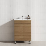 2-Door 600/750/900mm Narrow Freestanding Bathroom Vanity with Legs Multi-Colour Cabinet Only